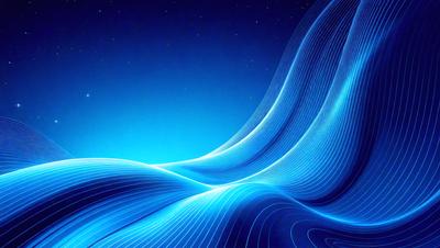 The primary subject of the image is a blue sky with a few stars visible. The setting is a nighttime sky, and the visual style is a digital art or illustration. The colors and mood of the image are predominantly blue, creating a serene and peaceful atmosphere.