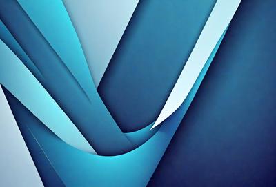 The primary subject of the image is a blue and white abstract design. The setting is a blue background, and the visual style appears to be a digital art or illustration. The dominant colors are blue and white, creating a calm and serene atmosphere.