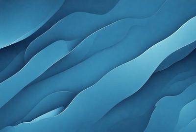 The primary subject of the image is a blue, flowing water-like pattern. The setting is a blue background, which creates a sense of depth and contrast. The visual style is a combination of digital art and illustration, giving the image a unique and artistic appearance. The dominant colors are blue and white, which contribute to a calming and serene atmosphere.