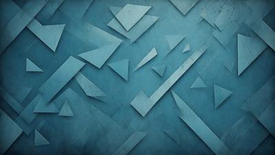 The primary subject of the image is a blue background with a pattern of triangles. The setting is a blue wall with a geometric pattern, and the visual style is a digital art or illustration. The dominant colors are blue and white, creating a calm and soothing atmosphere.
