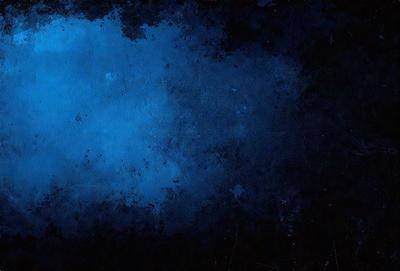 The primary subject of the image is a blue background with a few black spots. The setting appears to be a dark room, and the visual style is a close-up of the blue background. The colors and mood of the image are predominantly dark and moody, with the blue background providing a contrasting element.
