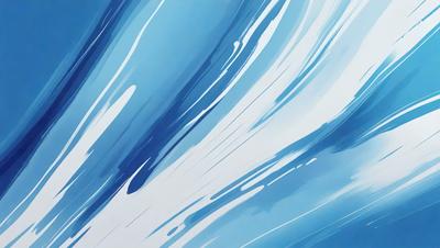 The primary subject of the image is a blue and white ocean wave. The setting is a blue ocean, and the visual style is a digital art or illustration. The dominant colors are blue and white, creating a serene and calming atmosphere.