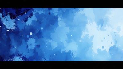 The primary subject of the image is a blue and white cloudy sky. The setting is a space with a backdrop of a blue and white cloudy sky. The visual style is a digital art or illustration, creating a vibrant and dynamic atmosphere. The colors and mood are predominantly blue and white, with a sense of depth and movement in the cloudy sky.