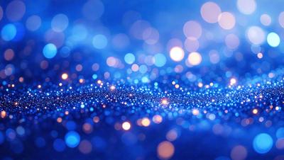 The primary subject of the image is a blue background with a pattern of bright, shining lights. The setting appears to be a nighttime sky, with the lights creating a mesmerizing effect. The visual style of the image is a combination of a photo and digital art, as it captures the beauty of the night sky with the lights creating a unique and captivating pattern. The colors and mood of the image are predominantly blue, with the bright lights adding a sense of warmth and energy to the scene.