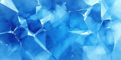 The primary subject of the image is a blue, glass-like surface with a pattern of triangles. The setting is a blue sky, and the visual style appears to be a digital art or illustration. The dominant colors are blue and white, creating a calm and serene atmosphere.