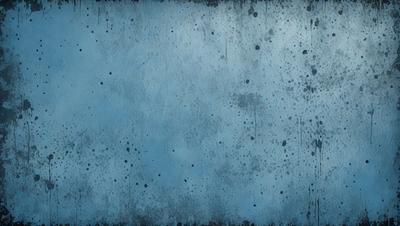 The primary subject of the image is a blue wall with a pattern of black spots. The setting is a room with a blue background. The visual style is a combination of a photo and digital art, creating a unique and interesting pattern on the wall. The dominant colors are blue and black, giving the image a moody and dramatic atmosphere.