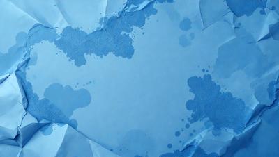 The primary subject of the image is a blue background with a white circle in the center. The setting is a white surface, and the visual style appears to be a combination of a photo and digital art. The dominant colors are blue and white, creating a calm and serene atmosphere.