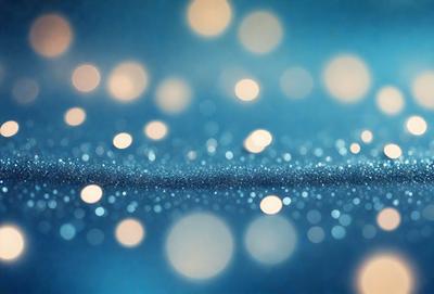 The primary subject of the image is a blue background with a pattern of bright, shining lights. The setting appears to be a dark room, and the visual style is a combination of a photo and digital art. The colors and mood of the image are predominantly blue and bright, creating a sense of depth and a visually appealing atmosphere.