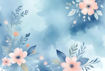 The primary subject of the image is a beautiful bouquet of pink flowers. The flowers are arranged in a visually appealing manner, with some of them placed in the foreground and others in the background. The setting is a cloudy sky, which adds a sense of depth and atmosphere to the scene. The visual style of the image is a combination of digital art and illustration, creating a vibrant and lively appearance. The dominant colors in the image are pink and blue, which evoke a sense of warmth and
