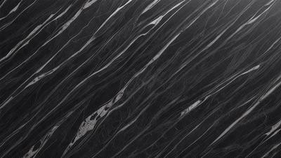The primary subject of the image is a black and white marble pattern. The setting is a black background, and the visual style is a close-up of the marble pattern. The colors and mood of the image are predominantly black and white, creating a classic and elegant atmosphere.