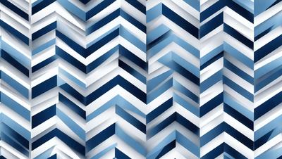 The primary subject of the image is a blue and white patterned wallpaper. The setting is a room with a blue and white checkered pattern on the wall. The visual style is a digital art or illustration, creating a modern and clean appearance. The dominant colors are blue and white, giving the room a calm and soothing atmosphere.