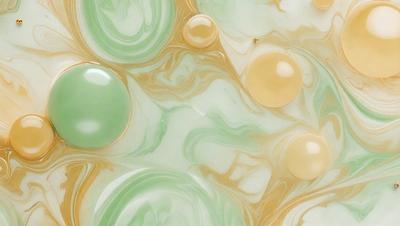 The primary subject of the image is a close-up of a green and yellow marbled surface, which appears to be a glass or a ceramic piece. The setting is a room with a green and yellow marbled surface, which is the main focus of the image. The visual style is a close-up of the marbled surface, showcasing its intricate patterns and colors. The dominant colors are green and yellow, creating a warm and inviting atmosphere.