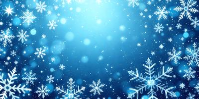 The primary subject of the image is a snowy scene with a blue background. The setting appears to be a winter landscape, possibly a nighttime sky. The visual style of the image is a combination of photo and digital art, creating a unique and captivating atmosphere. The dominant colors in the image are blue and white, which contribute to the overall mood of the scene.