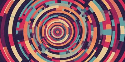 The primary subject of the image is a colorful, abstract circle. The circle is the main focus of the image, and it is surrounded by a variety of colors and patterns. The setting appears to be a colorful, abstract background, which adds to the overall visual style of the image. The colors and mood of the image are vibrant and lively, creating a sense of energy and movement.