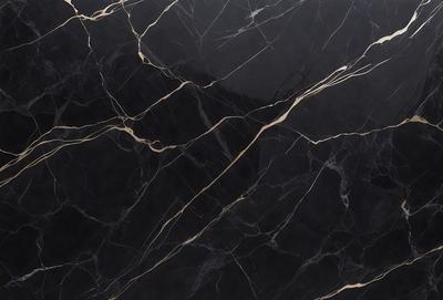 The primary subject of the image is a marble countertop with a black background. The countertop features a pattern of gold and black stripes, giving it a luxurious and elegant appearance. The visual style of the image is a close-up of the marble countertop, showcasing its intricate design and texture. The colors and mood of the image are predominantly black and gold, creating a sophisticated and timeless atmosphere.