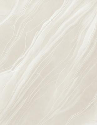 The primary subject of the image is a white marble wall with a pattern of swirls and waves. The setting is a room with a white marble floor, which complements the wall. The visual style is a close-up of the marble wall, showcasing its intricate design. The colors and mood of the image are predominantly white, giving it a clean and elegant appearance.