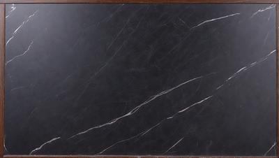 The primary subject of the image is a marble countertop. The setting is a kitchen, with the countertop being the main focus of the scene. The visual style is a close-up of the marble countertop, showcasing its texture and beauty. The colors and mood of the image are predominantly black and white, giving it a classic and elegant appearance.