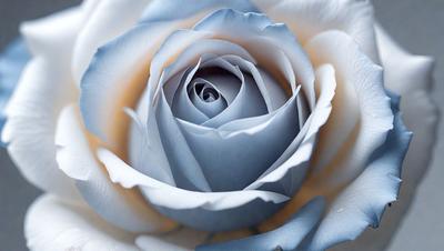 The primary subject of the image is a single white rose. The rose is the main focus of the image, and it is displayed against a white background. The visual style of the image is a close-up of the rose, which highlights its details and texture. The colors and mood of the image are predominantly white, giving it a clean and serene atmosphere.