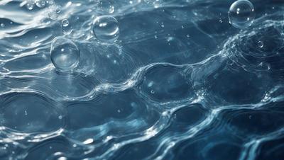 The primary subject of the image is a body of water, which appears to be a large blue ocean. The setting is underwater, with the water being the primary background. The visual style of the image is a photo, capturing the beauty of the water and its surroundings. The colors in the image are predominantly blue, creating a serene and calming atmosphere.
