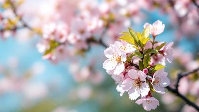 The primary subject of the image is a tree filled with pink flowers. The tree is located in a sunny, bright environment, which adds to the overall cheerful and vibrant atmosphere of the scene. The visual style of the image is a photo, capturing the beauty of the tree and its flowers in their natural setting. The colors and mood of the image are predominantly pink, which is associated with love, warmth, and happiness.