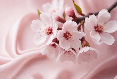 The primary subject of the image is a bouquet of pink flowers. The flowers are arranged in a vase, and they are placed on a pink surface, which could be a table or a bed. The visual style of the image is a close-up of the flowers, showcasing their beauty and details. The colors and mood of the image are predominantly pink, creating a warm and inviting atmosphere.
