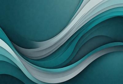 The primary subject of the image is a large, colorful wave. The wave is depicted in a digital art style, with a blue and white color scheme. The setting is a dark blue background, which contrasts with the vibrant colors of the wave. The overall atmosphere of the image is dynamic and energetic, as the wave appears to be crashing or breaking.