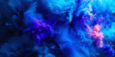 The primary subject of the image is a blue and purple swirl, which appears to be a digital art or illustration. The setting is a blue background, and the visual style is a mix of digital art and illustration. The dominant colors in the image are blue and purple, creating a vibrant and lively atmosphere.