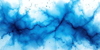 The primary subject of the image is a blue water-like substance, possibly a blue ink or a digital artwork. The setting is a white background, which provides a clean and minimalistic appearance. The visual style is a combination of a photo and digital art, creating a unique and artistic representation of the blue substance. The colors and mood of the image are predominantly blue, giving it a calm and serene atmosphere.