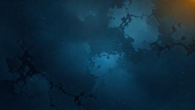 The primary subject of the image is a blue sky with a few stars visible. The setting is a night sky, and the visual style is a digital art or illustration. The colors are predominantly blue, and the overall atmosphere is serene and peaceful.