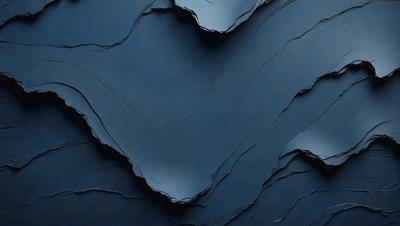 The primary subject of the image is a blue surface with a pattern of peeling paint. The setting is a dark room, and the visual style appears to be a close-up of the blue surface. The dominant colors are blue and black, creating a moody atmosphere.