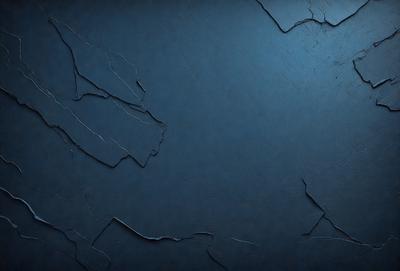 The primary subject of the image is a blue wall with a cracked and chipped appearance. The setting is a room with a blue background. The visual style is a close-up of the wall, showcasing its texture and imperfections. The colors and mood of the image are predominantly blue, creating a calm and serene atmosphere.