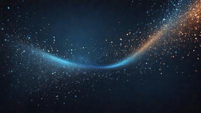 The primary subject of the image is a blue background with a swirling, colorful pattern. The setting appears to be a dark, starry night, with the swirling pattern resembling a galaxy or a nebula. The visual style of the image is a combination of digital art and illustration, creating a unique and captivating atmosphere. The colors and mood of the image are predominantly dark and mysterious, with the blue background and the swirling pattern adding a sense of depth and intrigue