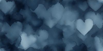 The primary subject of the image is a blue cloudy sky. The setting is a cloudy blue sky, and the visual style is a watercolor painting. The colors and mood of the image are predominantly blue, creating a calm and serene atmosphere.