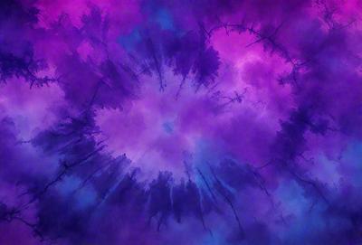 The primary subject of the image is a purple and blue painting with a circular shape in the center. The setting is a purple background, and the visual style appears to be a digital art or illustration. The dominant colors in the painting are purple and blue, creating a calm and serene atmosphere.