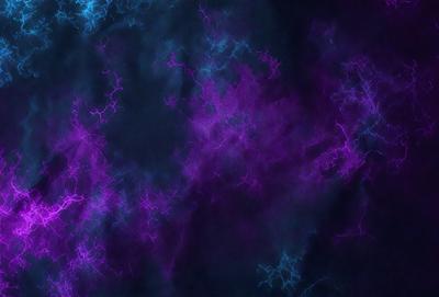 The primary subject of the image is a purple and blue background with a pattern of lightning bolts. The setting appears to be a dark, possibly futuristic environment. The visual style of the image is a combination of digital art and illustration, creating a unique and captivating atmosphere. The dominant colors in the image are purple and blue, with the lightning bolts adding a sense of energy and movement to the scene.