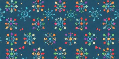 The primary subject of the image is a blue and white snowflake pattern. The setting is a blue background, and the visual style appears to be a digital art or illustration. The dominant colors are blue and white, creating a calm and serene atmosphere.