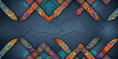 The primary subject of the image is a colorful, artistic design featuring a blue and orange color scheme. The setting is a blue and orange background, which complements the vibrant colors of the design. The visual style of the image is a combination of digital art and illustration, creating a unique and eye-catching pattern. The colors and mood of the image are lively and energetic, with the blue and orange hues evoking a sense of excitement and creativity.
