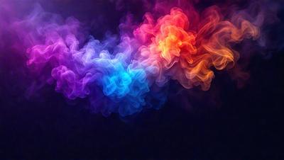 The primary subject of the image is a colorful, swirling, and flowing pattern, which appears to be a digital art or illustration. The setting is a dark background, which contrasts with the vibrant colors of the pattern. The visual style is a mix of artistic and digital elements, creating a unique and eye-catching image. The dominant colors are a combination of purple, blue, and orange, giving the pattern a lively and energetic atmosphere.