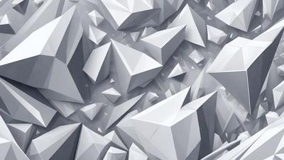 The primary subject of the image is a large collection of white geometric shapes, which are arranged in a visually striking manner. The setting is a white background, which provides a clean and minimalist appearance. The visual style is a combination of digital art and illustration, creating a unique and intricate pattern. The dominant colors are white, which gives the image a clean and modern feel. The overall atmosphere is one of creativity and artistic expression.