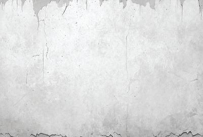 The primary subject of the image is a large, white, and textured wall. The setting is a room with a concrete-like surface, which adds to the overall atmosphere. The visual style of the image is a combination of photo and digital art, creating a unique and interesting appearance. The colors in the image are predominantly white, with some grays and possibly a hint of brown, giving the wall a slightly aged and worn appearance.