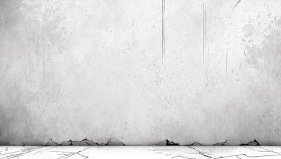 The primary subject of the image is a white wall with a few black lines on it. The setting is a room with a white wall, and the visual style is a drawing or illustration. The colors are predominantly white and black, creating a stark and minimalist atmosphere.