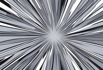 The primary subject of the image is a bright light source, possibly a sun or a light bulb, with a starburst pattern surrounding it. The setting is a black and white background, which adds a dramatic and artistic touch to the scene. The visual style is a combination of a photo and a digital art, illustration, or drawing, creating a unique and eye-catching effect. The colors and mood of the image are predominantly black and white, with a hint of brightness from the light source, giving