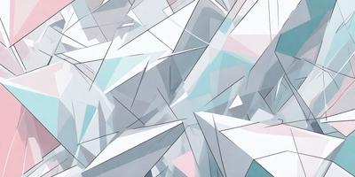 The primary subject of the image is a geometric pattern made up of triangles. The pattern is composed of various shades of blue, pink, and white. The setting is a white background, which provides a clean and minimalist appearance to the pattern. The visual style of the image is a combination of digital art and illustration, creating a unique and eye-catching design. The colors and mood of the image are predominantly calm and soothing, with the blue and white tones evoking a sense of tranquility