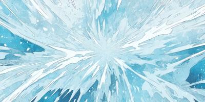 The primary subject of the image is a large, blue, swirling mass of ice. The setting is a blue background, which adds to the overall visual style. The image is a digital art illustration, showcasing the artist's creativity and skill in capturing the essence of the subject. The dominant colors are blue and white, creating a sense of coldness and tranquility.