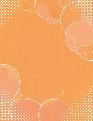The primary subject of the image is a large orange background with a pattern of white circles. The setting is a blank canvas, and the visual style is a combination of digital art and illustration. The dominant colors are orange and white, creating a warm and inviting atmosphere.