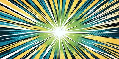 The primary subject of the image is a bright, colorful, and vibrant explosion. The setting is a colorful background, which adds to the overall visual style. The image is a digital art or illustration, showcasing the artist's creativity and skill in creating a dynamic and eye-catching scene. The colors and mood of the image are lively and energetic, with a strong focus on the bright light and the explosion's vivid colors.