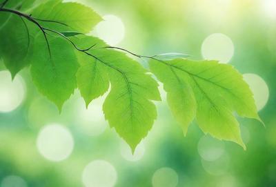The primary subject of the image is a leaf, which is the main object, scene, or focus of the image. The leaf is green and is situated in a lush green environment, which serves as the setting or background. The visual style of the image is a photo, capturing the leaf in its natural surroundings. The colors and mood of the image are predominantly green, creating a serene and natural atmosphere.