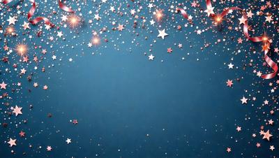 The primary subject of the image is a blue background with a pattern of stars. The setting is a dark blue sky, and the visual style appears to be a digital art or illustration. The dominant colors are blue and white, creating a calm and serene atmosphere.