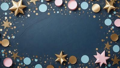 The primary subject of the image is a blue background with a star pattern. The setting is a dark blue surface, and the visual style appears to be a combination of photo and digital art. The colors and mood of the image are predominantly dark and moody, with the star pattern adding a touch of brightness and interest.