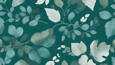 The primary subject of the image is a leafy plant with green leaves and branches. The setting is a blue background, which adds a contrasting color to the scene. The visual style is a combination of a photo and digital art, creating a unique and artistic representation of the plant. The colors and mood of the image are predominantly green, which gives a sense of freshness and natural beauty.